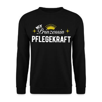 Nix Prinzessin - Pflegekraft - Geschenk - Unisex Pullover - Schwarz - Vorne - Alina (178cm) & Michal (187cm)