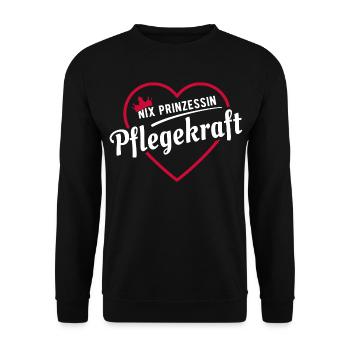 Nix Prinzessin - Pflegekraft - Geschenk - Unisex Pullover - Schwarz - Vorne - Alina (178cm) & Michal (187cm)