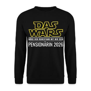 Retraité 2026 C’est tout Retraite Fonctionnaire - Sweat-shirt Unisexe - noir - Devant - Alina (178cm) & Michal (187cm)