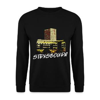 Illustration Rivétoile Strasbourg moderne - Unisex Sweatshirt - black - Front - Alina (178cm) & Michal (187cm)