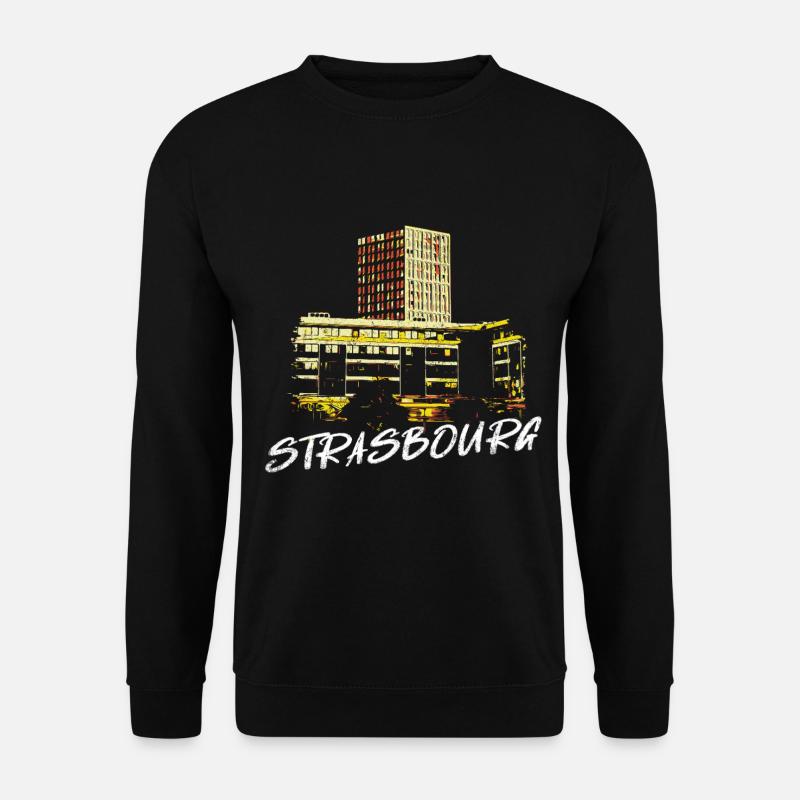 Illustration Rivétoile Strasbourg moderne - Unisex Pullover - Schwarz