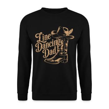 Western Cowboy Style with Line Dance Dad Motif - Unisex Sweatshirt - black - Front - Alina (178cm) & Michal (187cm)