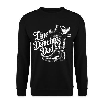Western Dad Linedancer Design - Unisex Pullover - Schwarz - Vorne - Alina (178cm) & Michal (187cm)
