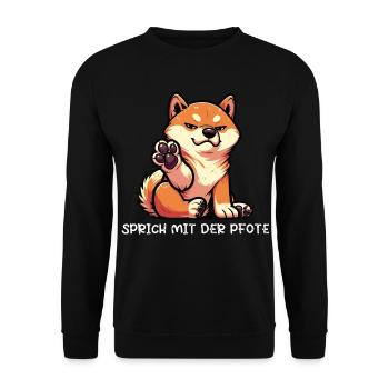 Talk to the Paw Shiba Inu Shiba Owner - Unisex Sweatshirt - black - Front - Alina (178cm) & Michal (187cm)