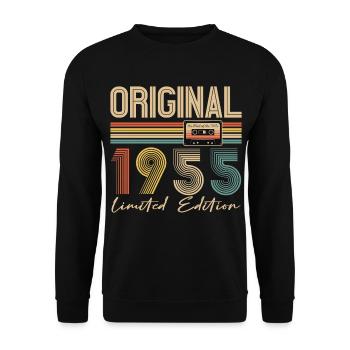 70th Birthday 70 Years Original 1955 - Unisex Sweatshirt - black - Front - Alina (178cm) & Michal (187cm)