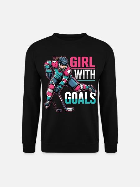 Fille Avec Des Buts Hockey Femme - Unisextröja - svart