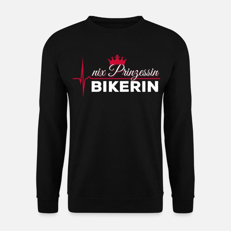 Nix Prinzessin - Bikerin - EKG Puls Geschenk - Unisex Pullover - Schwarz