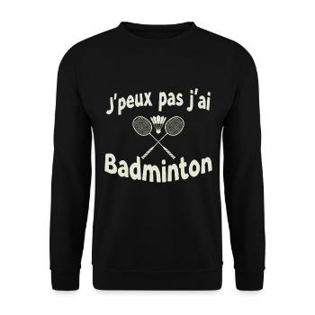 Ich habe kein Badminton - Unisex Pullover - Schwarz - Vorne - Alina (178cm) & Michal (187cm)