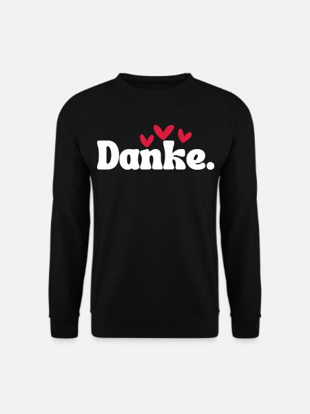 Danke Herz Typografie - Unisex Pullover - Schwarz