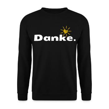 Danke HerzSonne Typografie - Unisex Pullover - Schwarz - Vorne - Alina (178cm) & Michal (187cm)