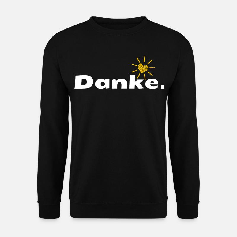 Danke HerzSonne Typografie - Unisex Pullover - Schwarz