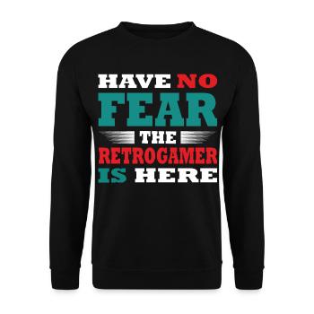 Have no Fear the Retrogamer is here Outfit - Unisex Sweatshirt - black - Front - Alina (178cm) & Michal (187cm)