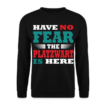 PLatzwartHave no Fear the Platzwart is here Outfit - Unisex Sweatshirt - black - Front - Alina (178cm) & Michal (187cm)