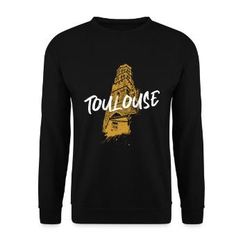 Duotone illustration Toulouse Saint-Nicolas church - Unisex Sweatshirt - black - Front - Alina (178cm) & Michal (187cm)