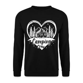Love Camping Crew / Coeur Caravane Montagnes Design - Sweat-shirt Unisexe - noir - Devant - Alina (178cm) & Michal (187cm)