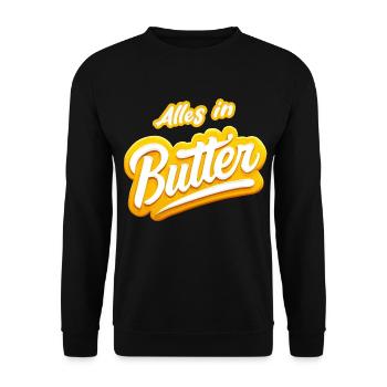 Alles in Butter - Unisex Pullover - Schwarz - Vorne - Alina (178cm) & Michal (187cm)