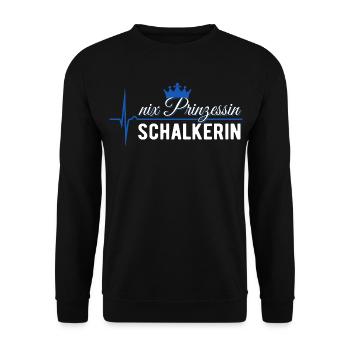 Nix Prinzessin - Schalkerin - ECG Pulse Gift - Unisex Sweatshirt - black - Front - Alina (178cm) & Michal (187cm)