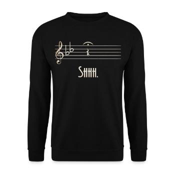 Shhh Silent Melody Partition - Sweat-shirt Unisexe - noir - Devant - Alina (178cm) & Michal (187cm)