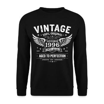 29 ans anniversaire | Anniversaire novembre 1996 - Sweat-shirt Unisexe - noir - Devant - Alina (178cm) & Michal (187cm)