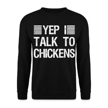 Yep I Talk To Chickens Shirt | Cute Chicken Buffs  - Sweat-shirt Unisexe - noir - Devant - Alina (178cm) & Michal (187cm)