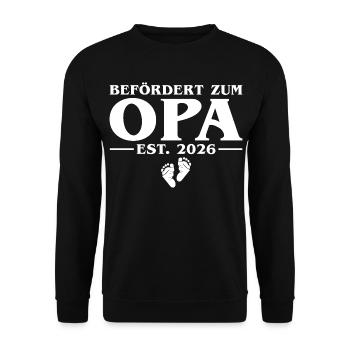 Promu au rang de grand-père 2026 Annoncer la grossesse - Sweat-shirt Unisexe - noir - Devant - Alina (178cm) & Michal (187cm)