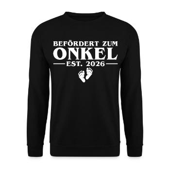 Promu à Oncle 2026 Annoncer la grossesse - Sweat-shirt Unisexe - noir - Devant - Alina (178cm) & Michal (187cm)