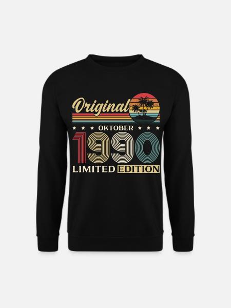 35. Geburtstag Original Oktober Jahrgang 1990 - Unisex Pullover - Schwarz