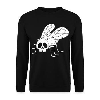 Fly Skull (weiß) - Unisex Pullover - Schwarz - Vorne - Alina (178cm) & Michal (187cm)