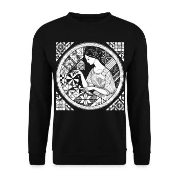 Conception de courtepointe – Créativité et artisanat - Sweat-shirt Unisexe - noir - Devant - Alina (178cm) & Michal (187cm)