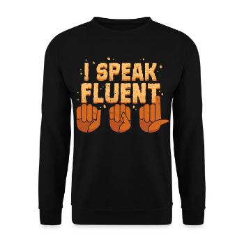 Deaf Deaf Hearing Impairment - Unisex Sweatshirt - black - Front - Alina (178cm) & Michal (187cm)