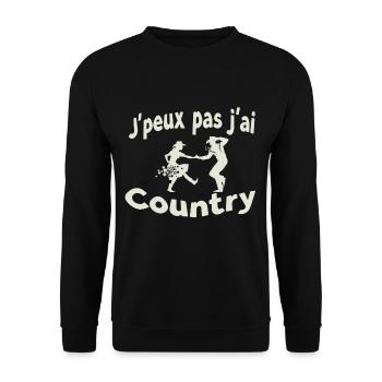 Ich kann nicht, ich habe Land - Unisex Pullover - Schwarz - Vorne - Alina (178cm) & Michal (187cm)