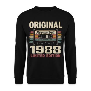 Novembre 1988 Cadeau Novembre 1988 - Sweat-shirt Unisexe - noir - Devant - Alina (178cm) & Michal (187cm)