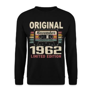 Novembre 1962 Cadeau Novembre 1962 - Sweat-shirt Unisexe - noir - Devant - Alina (178cm) & Michal (187cm)
