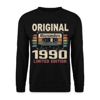 November 1990 Gift November 1990 - Unisex Sweatshirt - black - Front - Alina (178cm) & Michal (187cm)