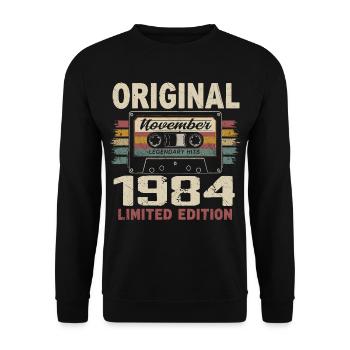 Novembre 1984 Cadeau Novembre 1984 - Sweat-shirt Unisexe - noir - Devant - Alina (178cm) & Michal (187cm)