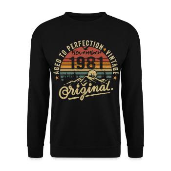 november 1981 birthday november 1981 - Unisex Sweatshirt - black - Front - Alina (178cm) & Michal (187cm)