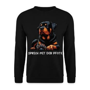 Parler avec la patte Rottweiler Propriétaire du rottweiler - Sweat-shirt Unisexe - noir - Devant - Alina (178cm) & Michal (187cm)