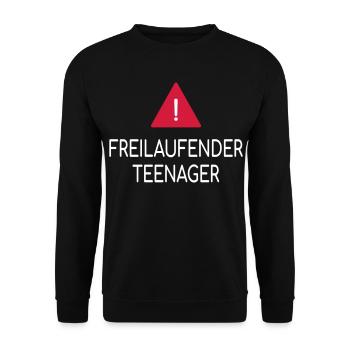 Vorsicht Freilaufender Teenager - Unisex Pullover - Schwarz - Vorne - Alina (178cm) & Michal (187cm)