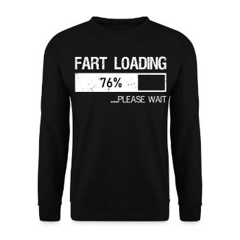 Fart Loading Please Wait Shirt Men Dad Joke Father - Unisex Pullover - Schwarz - Vorne - Alina (178cm) & Michal (187cm)