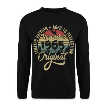 November 1965 Anniversary Gift November 1965 - Unisex Sweatshirt - black - Front - Alina (178cm) & Michal (187cm)