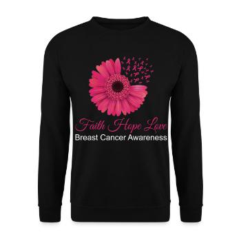 Faith Hope Amour Sensibilisation au cancer du sein T-shirt à fleurs - Sweat-shirt Unisexe - noir - Devant - Alina (178cm) & Michal (187cm)