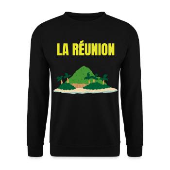 T-shirt île La Réunion tropicale - Sweat-shirt Unisexe - noir - Devant - Alina (178cm) & Michal (187cm)