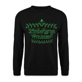 Schrebergarten Prinzessin Hobbygärtnerin Geschenk - Unisex Pullover - Schwarz - Vorne - Alina (178cm) & Michal (187cm)