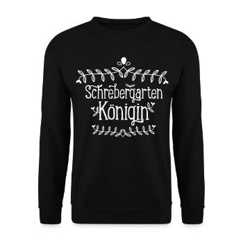 Schrebergarten Königin Kleingartenverein Geschenk  - Unisex Pullover - Schwarz - Vorne - Alina (178cm) & Michal (187cm)