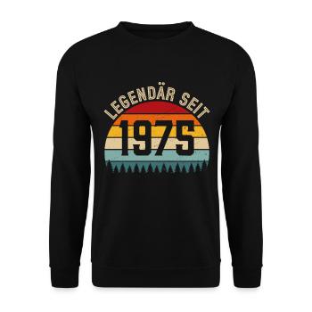Legendary since 1975 – Born in 1975 - Unisex Sweatshirt - black - Front - Alina (178cm) & Michal (187cm)