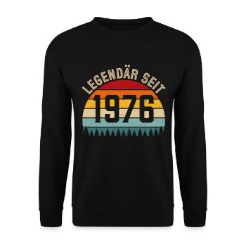 Legendär seit 1976 – Jahrgang 1976 - Unisex Pullover - Schwarz - Vorne - Alina (178cm) & Michal (187cm)