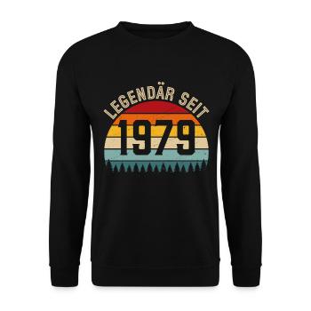 Legendary since 1979 – Born in 1979 - Unisex Sweatshirt - black - Front - Alina (178cm) & Michal (187cm)