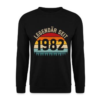 Legendär seit 1982 – Jahrgang 1982 - Unisex Pullover - Schwarz - Vorne - Alina (178cm) & Michal (187cm)