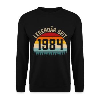 Legendary since 1984 – Born in 1984 - Unisex Sweatshirt - black - Front - Alina (178cm) & Michal (187cm)