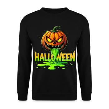 Citrouille verte Halloween horreur - Sweat-shirt Unisexe - noir - Devant - Alina (178cm) & Michal (187cm)